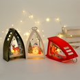 thumbnail image 4 of AMERTEER Christmas Mini Lantern Decorative LED Lights Santa Claus Snowman Elk Retro Lamp, 4 of 6