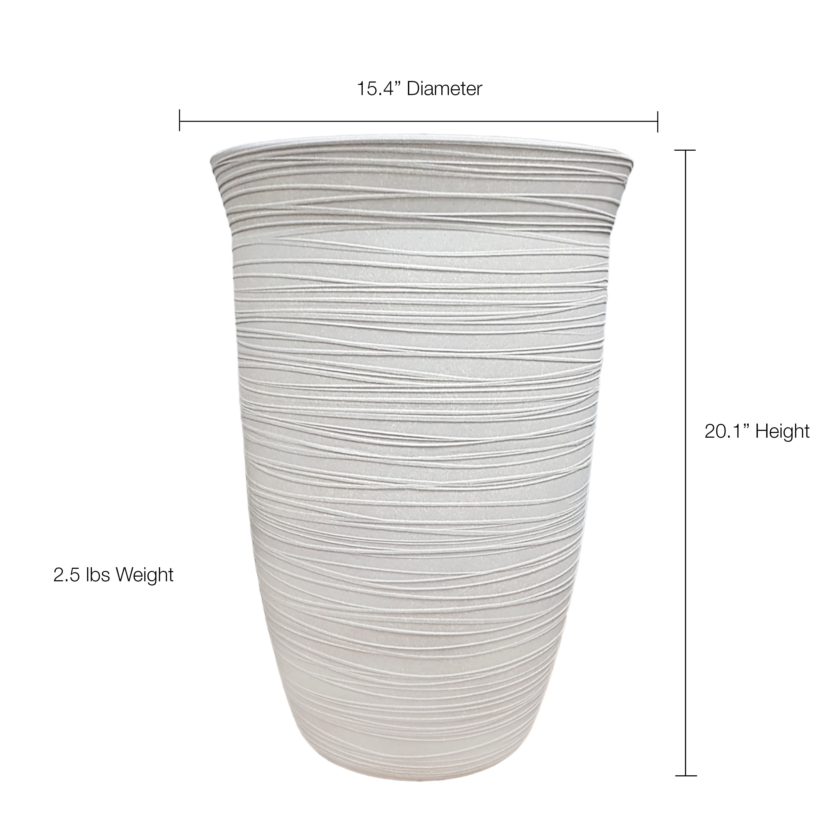 Better Homes & Gardens Terrence 15 Inch Resin Vase, Cement