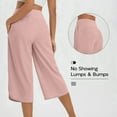thumbnail image 5 of RQYYD Women's Capri Pants Wide Leg Athletic Yoga Capris with Pockets Quick Dry Hiking Pants Loose Lounge Summer Pants, 5 of 6