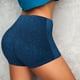 thumbnail image 4 of Fotbe Deep Blue Glitter Shorts Sin Costuras – Shorts Deportivos de Cintura Alta para Mujer, Elásticos para Gimnasio, Yoga, Running o Ciclismo-Medium, 4 of 8