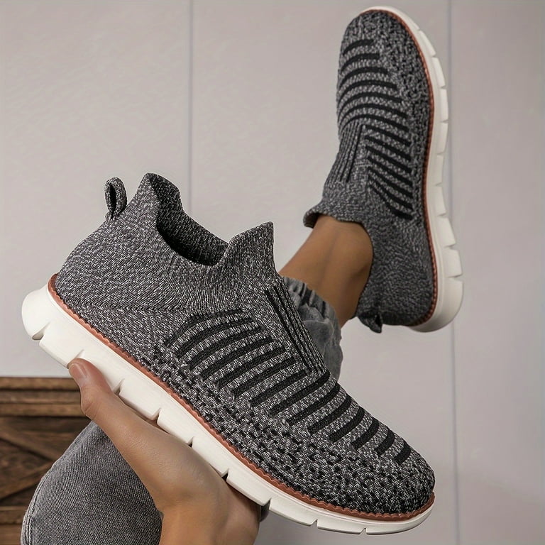 Men s No Tie Lace Free Breathable Knit Sneakers Casual Outdoor Walking Running Shoes With Assorted Colors Walmart
