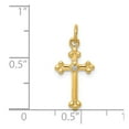 thumbnail image 4 of FB Jewels 14K Yellow Gold Small Diamond Budded Cross Pendant, 4 of 4