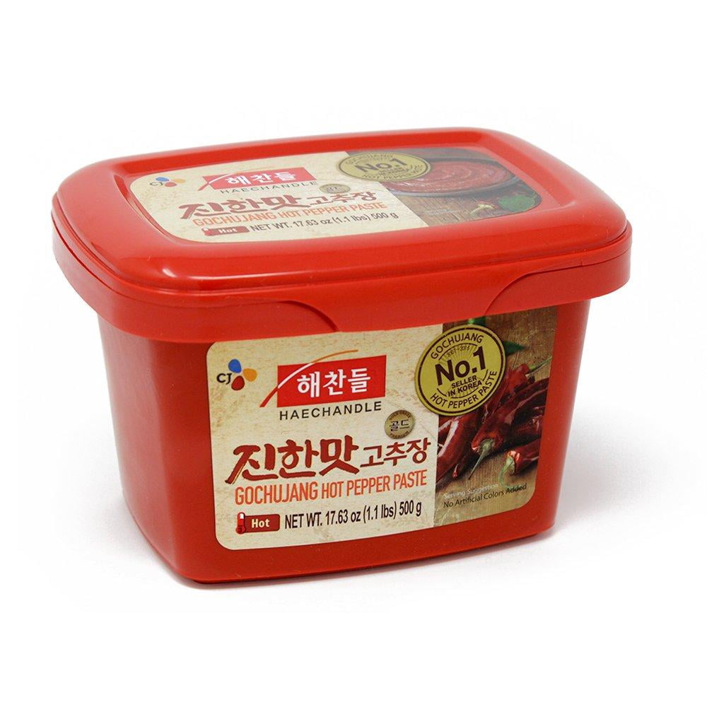 CJ Haechandle Gochujang, Hot Pepper Paste, 500g (Korean Spicy Red Chile