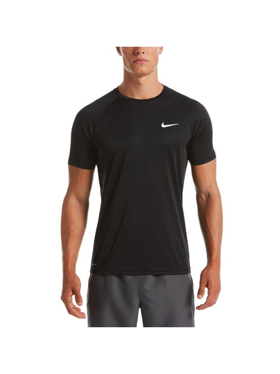 Men's Nike Dri-FIT UPF 40+ Hydroguard Short Sleeve Swim Tee Color: Black Size: M