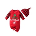 thumbnail image 2 of ATAIKU Merry Christmas Infant Baby Boy Girl Cotton Outfit Newborn Infant Xmas Romper Jumpsuit with Hat 0-3 Months, 2 of 9