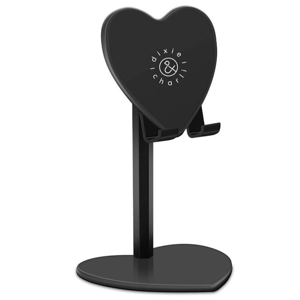 Dixie & Charli Universal Heart Shaped Phone Stand Holder - Black