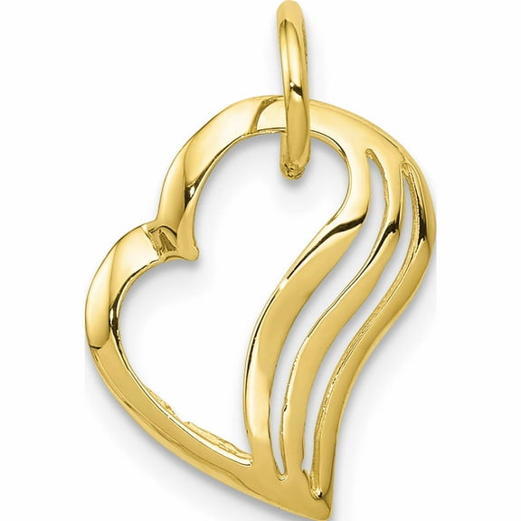 10K Yellow Gold Heart Charm (15 X 11) Made In United States 10c382