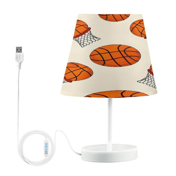 Ryvnso LED Bedside Table Lamp Basketball Bedroom Desk Lamps Nightstand Lampshade M