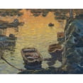 thumbnail image 2 of Anna Boberg 14x12 Black Ornate Wood Framed Double Matted Museum Art Print Titled: A Spring Night During the Fishing Season (1910), 2 of 5