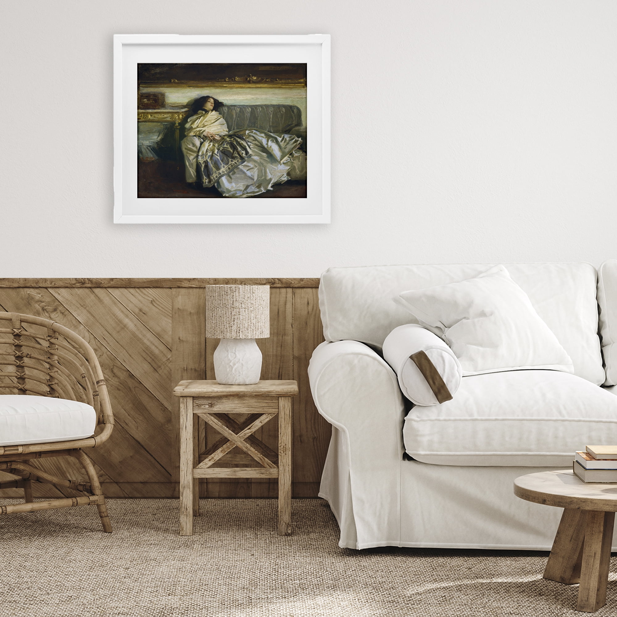 Stupell Industries Restful Woman Classic White Framed Print Under Glass, design by Lil' Rue
