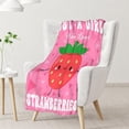 thumbnail image 2 of Strawberry Blanket Gift - 30x40 Inches Funny Blankets for Girls & Boys - Pink Soft Fuzzy Throw for Couch, Office, 2 of 6