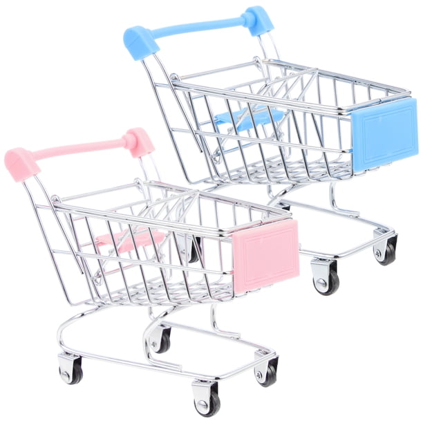 Mini carrito de compras decorativo, accesorios para carrito de compras, 2 uds.