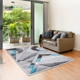 thumbnail image 2 of MDA Home Orelsi Gray/Blue Abstract Polypropylene Area Rug - 5' x 8' Oval, 2 of 5
