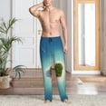 thumbnail image 5 of Vsdgher Paradise Island Print Mens Pajama Pants Sleep & Lounge Pants, PJ Bottoms With elastic waistb and Pockets, 5 of 5
