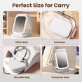 thumbnail image 5 of OUWALD Makeup Bag With Led Mirror, Travel Makeup Case with 3-Color Adjustable Light Mirror, 1200mAh Rechargeable LED Makeup Mirror Organizer Bag, Portable Make up Case for Women Gift, 5 of 7