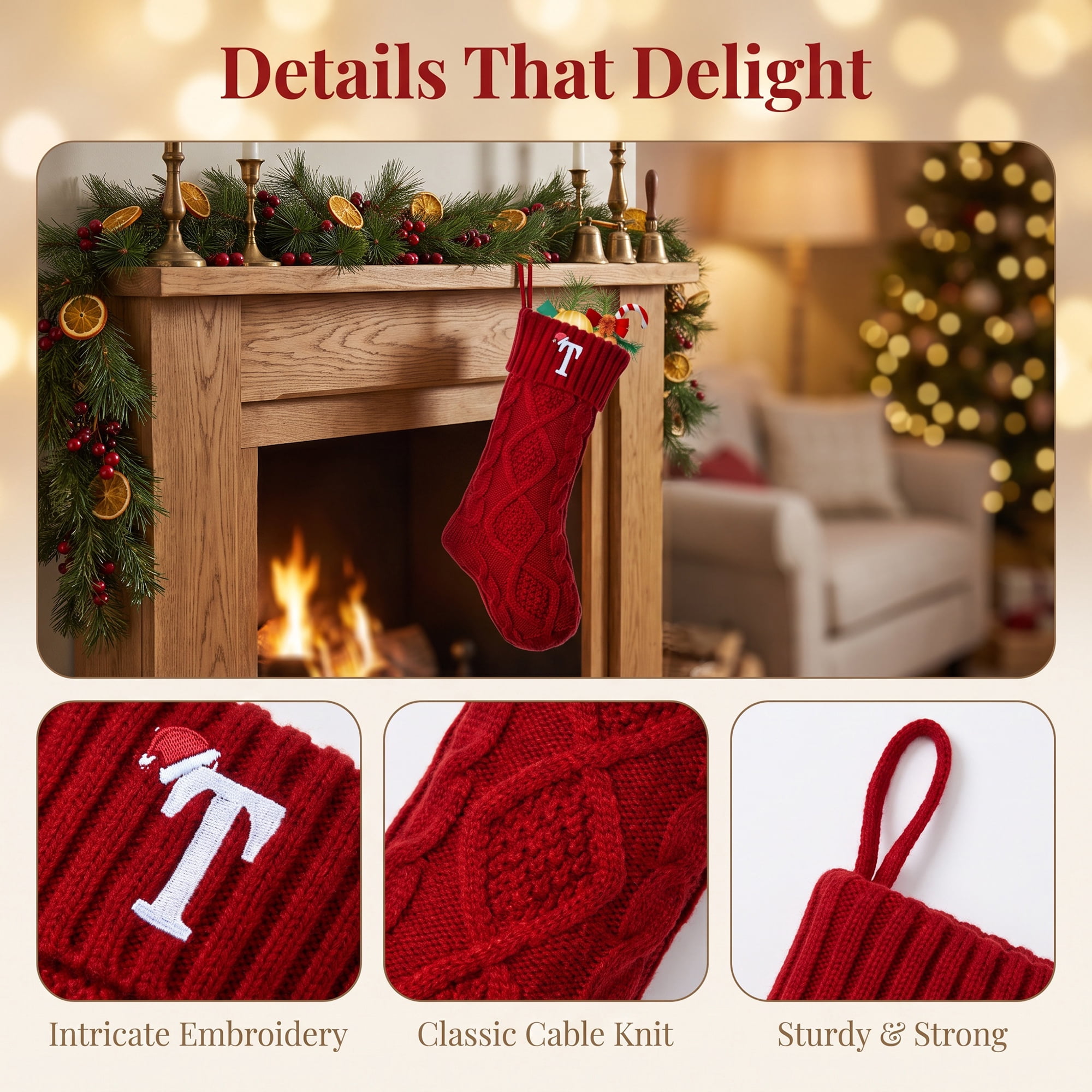 Unique Bargains Canine Bone Christmas Stocking Puppy Keepsake Sack Red Letter T 17"