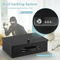 thumbnail image 4 of Fireproof Document Box with Key Lock, Large Safe Storage Box for Valuables, Fire Resistance Security Chest, Lock Box for Passport, Cash, Tablet 12.9'' x 10.7'' x 4.2'' Black, 4 of 7