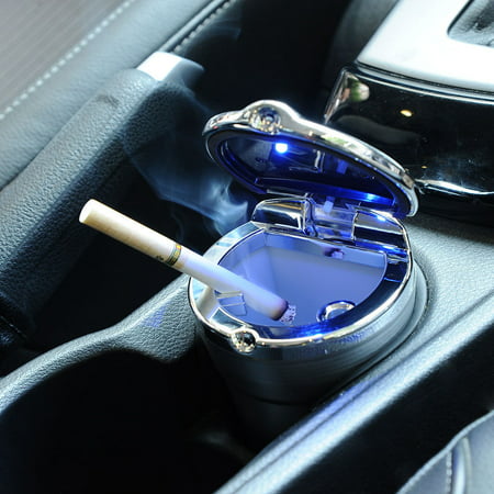 Portable Auto Car LED light Cigarette Ashtray Smokeless Cylinder (World's Best Smokeless Ashtray)
