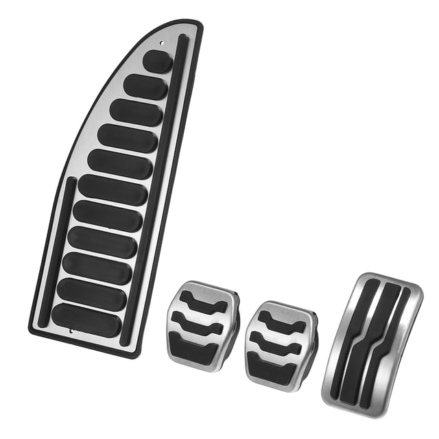 1 Juego Coche Embrague Freno Gasolina Acelerador Pie Pedal Pastillas Plateado Tono