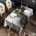 thumbnail image 2 of Black Marble Gold Wave Pattern Rectangle Tablecloth 60"x102",Waterproof Polyester Rectangle Table Cloth, Wipeable Spillproof Polyester Tablecloth for Dining, Camping, Indoor and Outdoor, 2 of 6