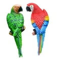 thumbnail image 1 of 2 piezas Figuras de loros Estatuas de jardín Decoración de árboles de pared Artes de arte de la intemperie Ornamentos decorativos de árboles para verde, 1 of 8