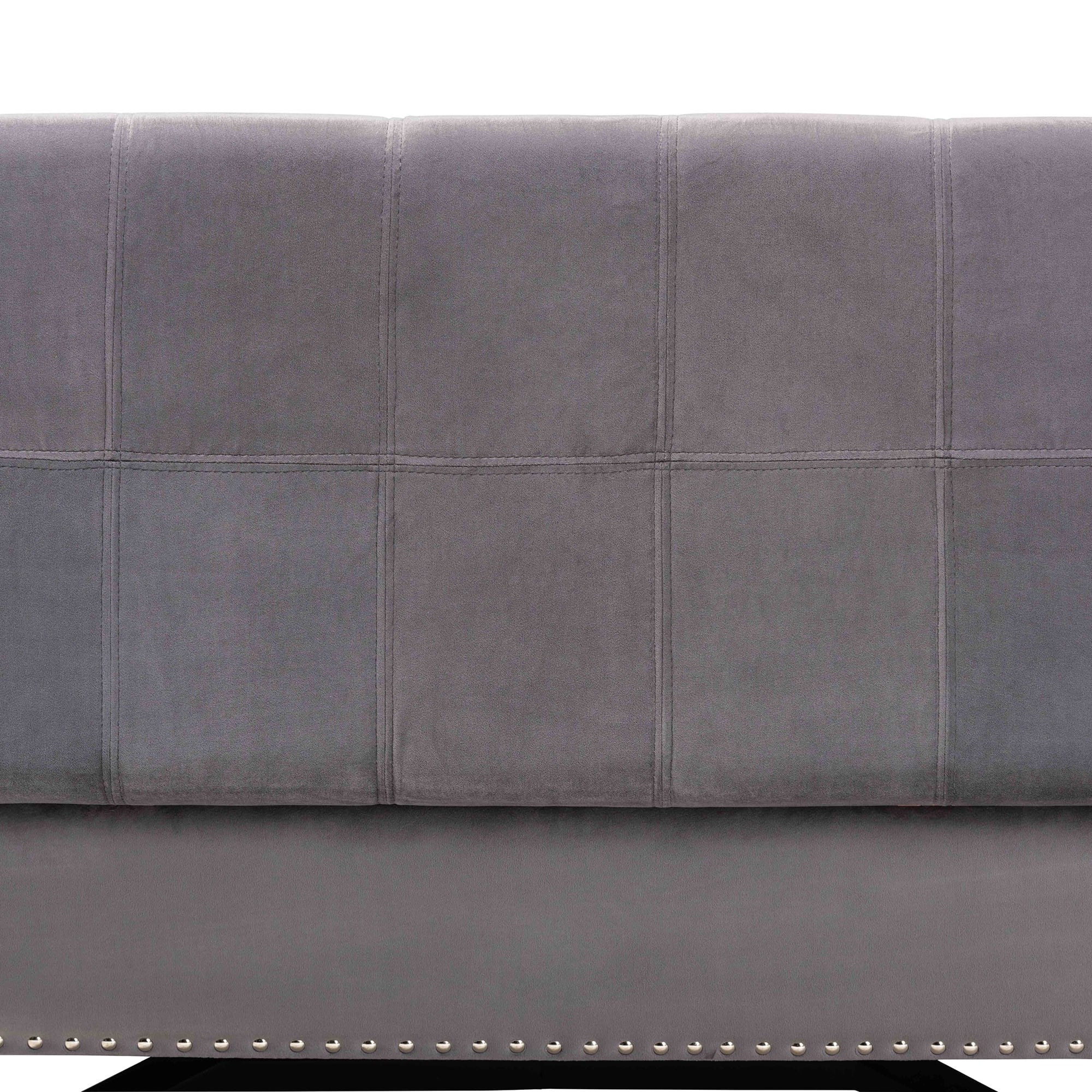Baxton Studio Esther Modern and Contemporary Grey Velvet Fabric Upholstered and Dark Brown Finished Wood Storage Ottoman
