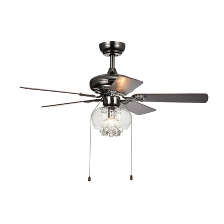 Aequor 1 Light Glass And Crystal 5 Blade 42 Inch Pear Black