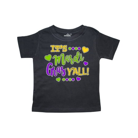 

Inktastic Its Mardi Gras Yall with Hearts Gift Toddler Boy or Toddler Girl T-Shirt