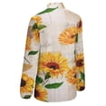 thumbnail image 5 of Sunflower Flowers on Old Fashioned Letters Romantic Long Sleeve Blouse Woman Streetwear Casual Shirts Summer Oversize Woman Streetwear Clothing Birthday Present, 5 of 7