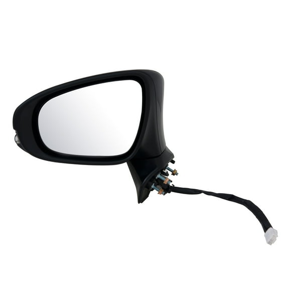 70670T - Fit System Driver Side Mirror for 13-15 Lexus ES350, ES300h, from July 2013, black, PTM, w/ turn signal, puddle lamp, foldaway, w/o auto dimming, Heated Power