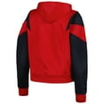 thumbnail image 3 of Women's New Era Red St. Louis Cardinals Color Block Fleece Quarter-Zip Hoodie, 3 of 3