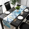 thumbnail image 5 of Summer Ocean Blue Table Runner Cotton Linen 36 Inch Holiday Dresser Scarves, Watercolor Fish Flower Tablerunner for Kitchen Coffee Dining Bedroom Home Living Room Dinner Scarf Décor 13''x36'', 5 of 9