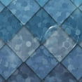 thumbnail image 4 of Shower Curtain Backdrop Ocean Blue Teal Mermaid Fish Scales Geometric Rhombus Bathroom Home Decor Set Fabric Bridal Polyester Washable Waterproof 12 Hooks for Women 72x72 Inch, 4 of 5