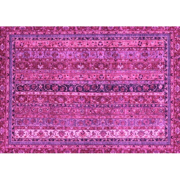 Ahgly Company Indoor Rectangle Oriental Pink Modern Area Rugs, 5' x 7'