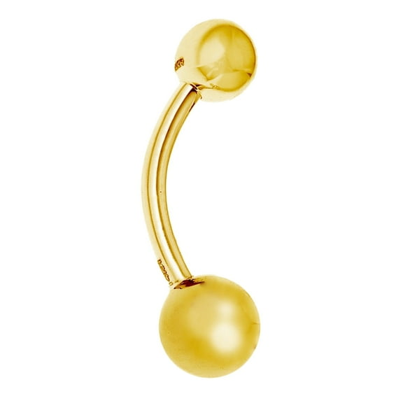 Ritastephens 14K Yellow Gold Circular Barbell Belly Button Ring