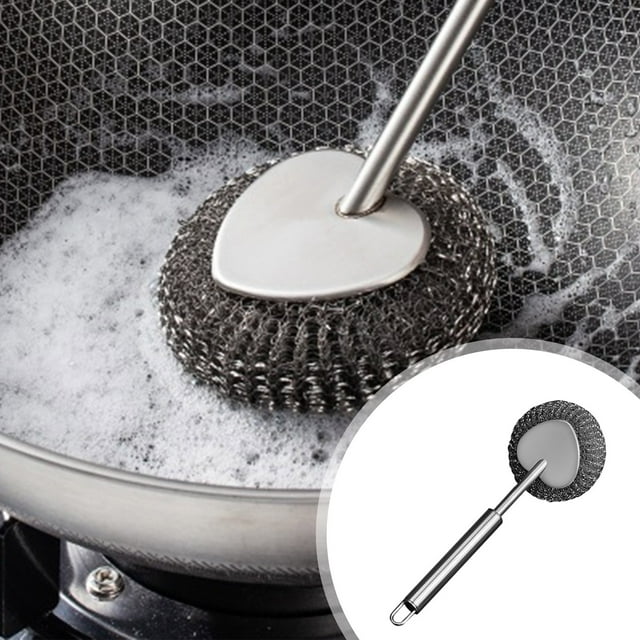 PEONAVET Stainless Steel Pot Brush Stainless Steel Pot Brush Stainless Steel Cleaning Ball Household Kitchen Cleaning Brush Steel Ball Pot Brush Artifacts