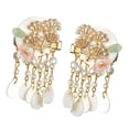 thumbnail image 2 of Pinza de Pelo de Flores Horquilla de Cabello con Cuentas Borlas de Perlas de dorado Yuyangstore Pinzas de pelo chinas para mujeres, 2 of 8