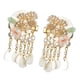 thumbnail image 2 of Pinza de Pelo de Flores Horquilla de Cabello con Cuentas Borlas de Perlas de dorado, 2 of 9