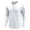 thumbnail image 1 of CEHVOM Men Long-Sleeve Beefy Muscle Basic Solid Pure Color Blouse Tee Shirt Top, 1 of 4
