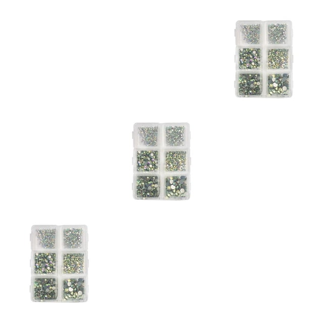 QualitChoice 1 Bag Glass Crystal Special-shaped Eye-catching Flat Bottom Easy to Paste Perfect Match Nail Rhinestones for Mobile Phone 320 White AB 3Set