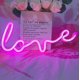 thumbnail image 1 of Letreros de neón con luz LED de amor para niños, ideal como regalo decorativo para pared, habitación, boda, fiesta, bar, pub, hotel, playa o cualquier otro lugar (rosa), 1 of 5