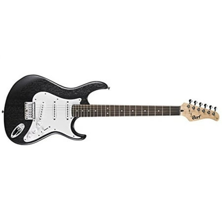 Cort Electric Acoustic Cort G100OPB Double Cutaway Electric Guitar 3 Single Coil Pickups, Open Pore Black ()