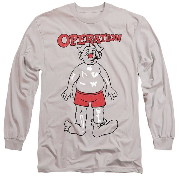 Operation Operate Long Sleeve Adult 18/1 T-Shirt Silver