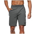 thumbnail image 2 of LWavelet Men's Quick Dry Cargo Shorts Elastic Waist Multi-Zipper Pockets Casual Outdoor Shorts Dark Gray XL, 2 of 5