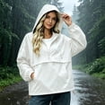 thumbnail image 6 of Women Half Zip Hooded Anorak Windbreaker Pullover Jacket with Pockets Casual Lightweight Windproof Outdoor Coat White, 6 of 9