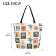 thumbnail image 5 of FORMRS Womens Canvas Tote Bag with Zipper Inner Pocket Shoulder Handbag, Beige Playful Stamp, 5 of 7