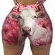 thumbnail image 2 of Fotbe Flower White Cow Shorts Sin Costuras – Shorts Deportivos de Cintura Alta para Mujer, Elásticos para Gimnasio, Yoga, Running o Ciclismo-Medium, 2 of 8