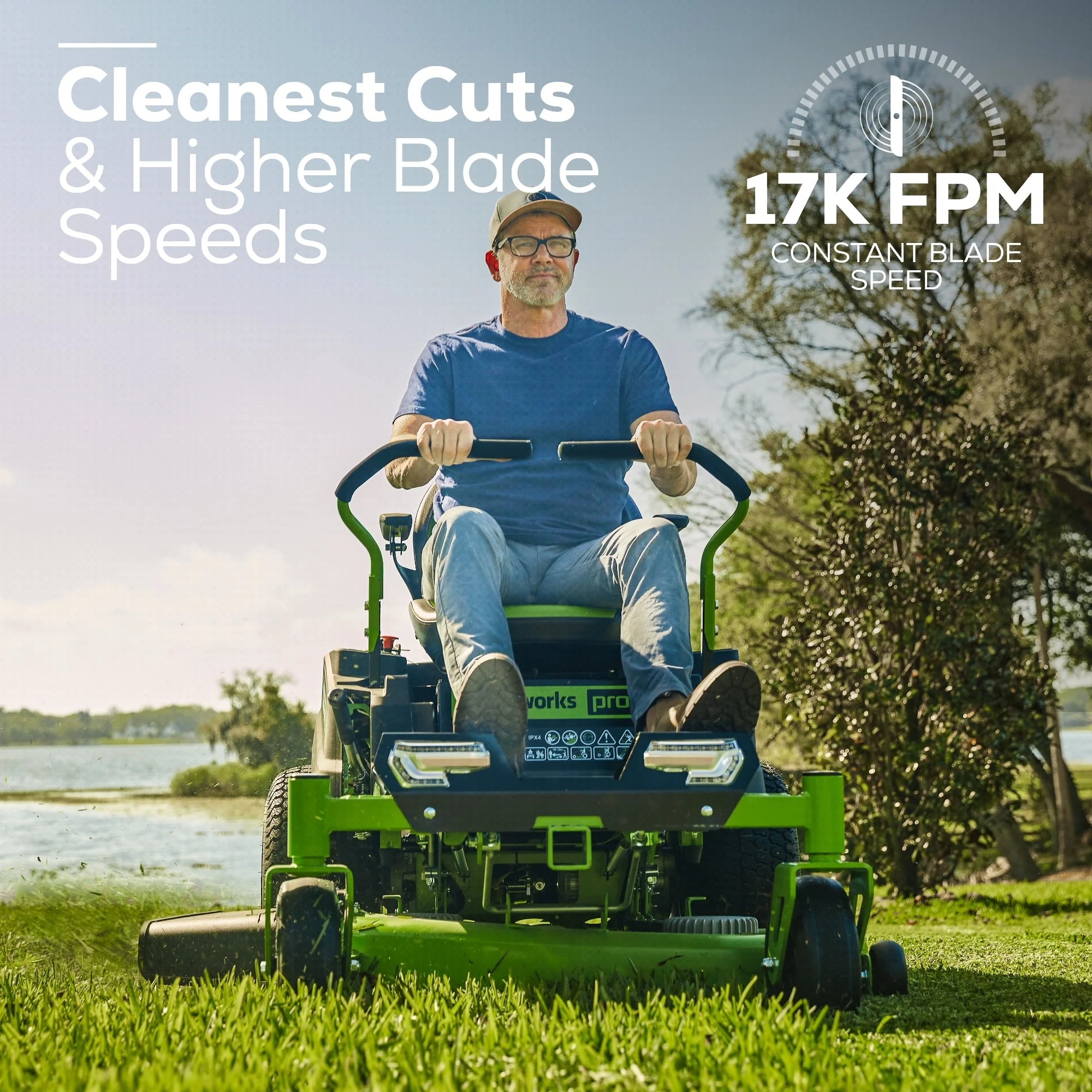 Greenworks 60V 42” Electric CrossoverZ Zero Turn Mower with (4) 8 Ah Batteries and (2) Dual Port Turbo Chargers - image 2 of 6