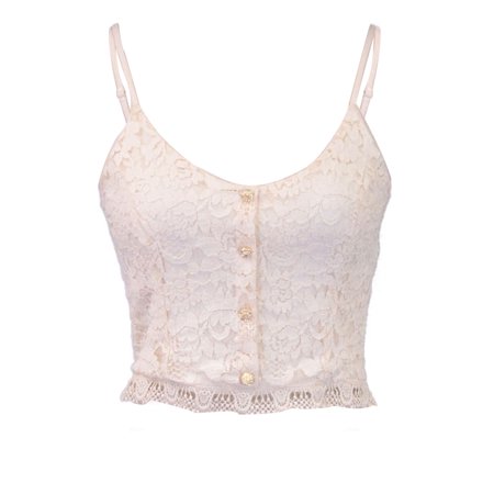Fully Lined Lace Suit - Lush Girly Gold Buttoned Fully Lined Lace Spaghetti Strap Off White Cropped Top
