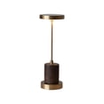 thumbnail image 4 of Bloomingville Metal and Mango Wood LED Table Lamp with Touch Sensor in Antique Brass Finish, Gold, 4 of 5